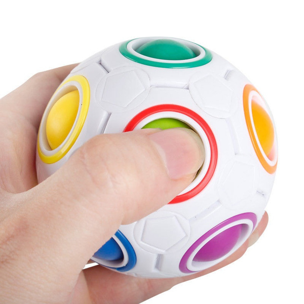 Mini Magic Rainbow Ball Football Fidget Λευκό
